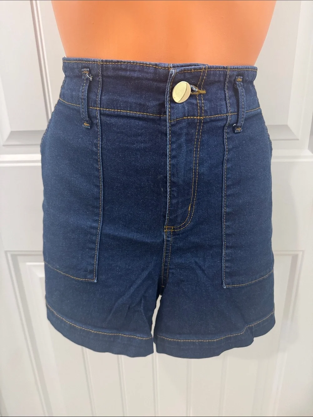 ANN TAYLOR LOFT Dark Wash Blue Denim Jean Painter Style Size 8 $60 EUC KL